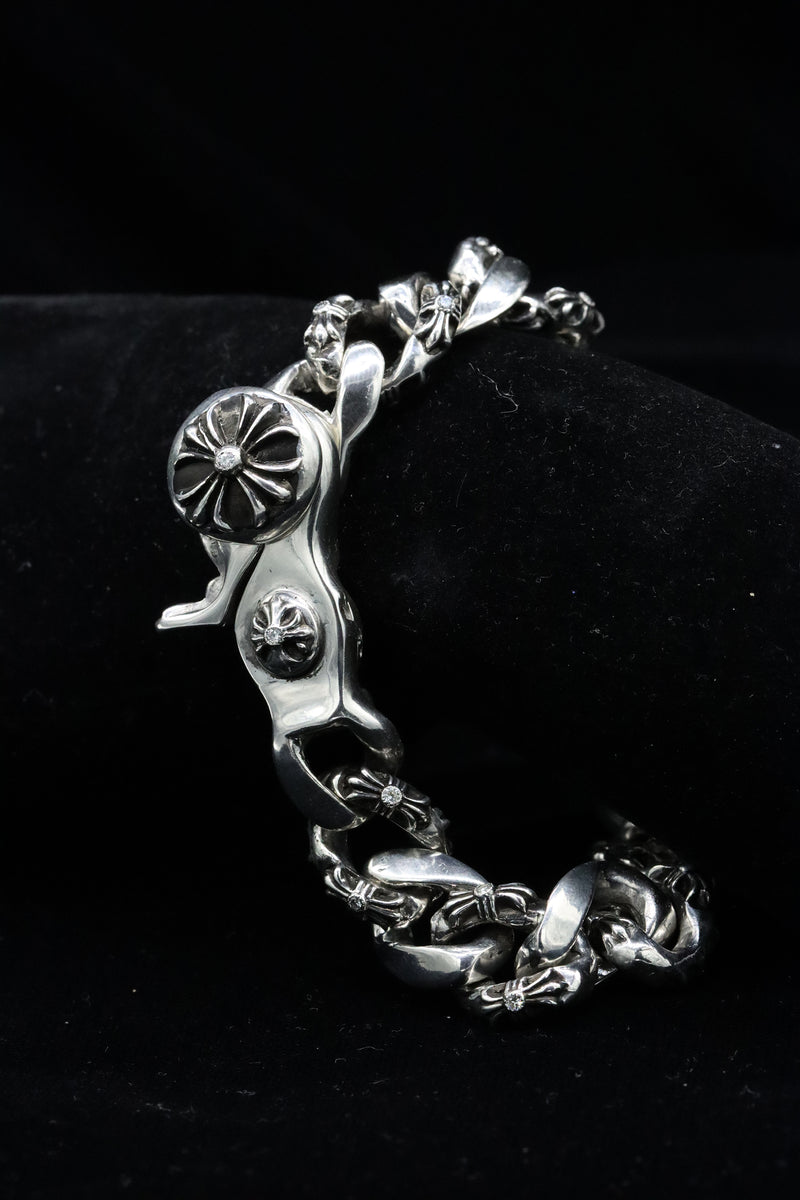 Authentic Chrome Hearts Fancy Bracelet in Sterling Silver custom set i