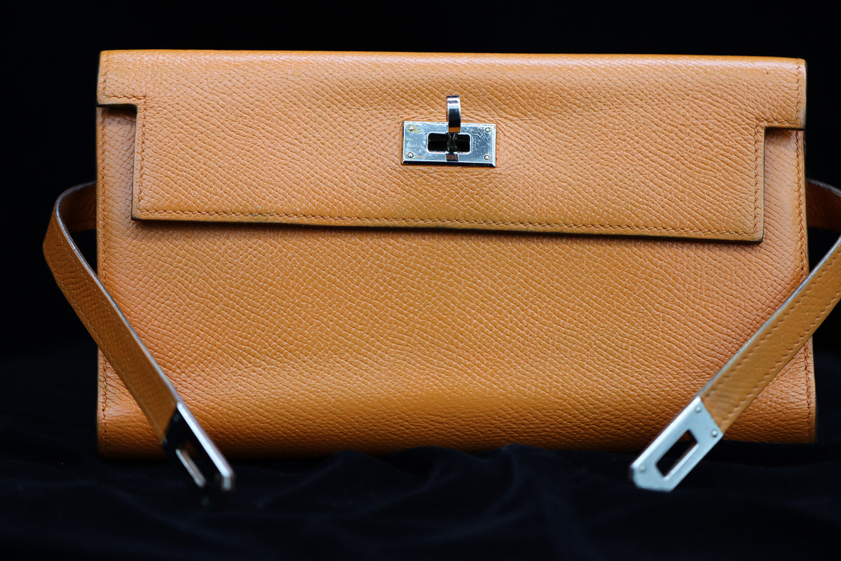 Kelly leather wallet Hermès Orange in Leather - 20138310