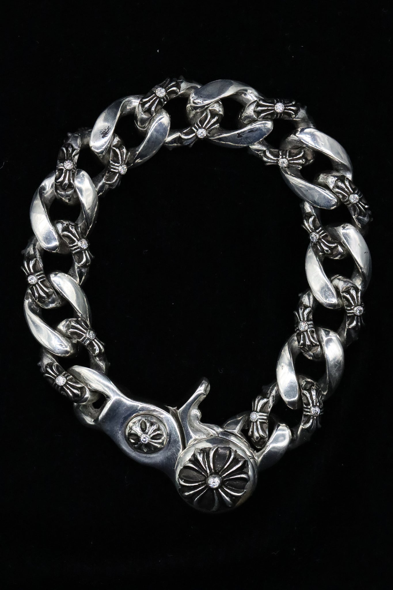 Mens Chrome Hearts 1996 Sterling Silver Heavy Thick Double ID Cuban Links  Bracelet 132g - Etsy