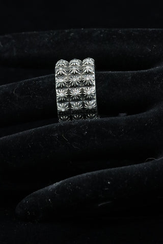 Authentic Chrome Hearts Pete Punk Triple Stack Ring in Sterling Silver custom set in 45 VS1 Diamonds size 11