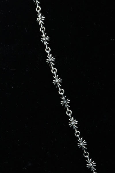 *** SOLD**** Authentic Chrome Hearts Tiny Cross Link Lariat Necklace in Sterling Silver with VS1 Diamonds set on all Small Cross links and on the Bottom Cross Pendant