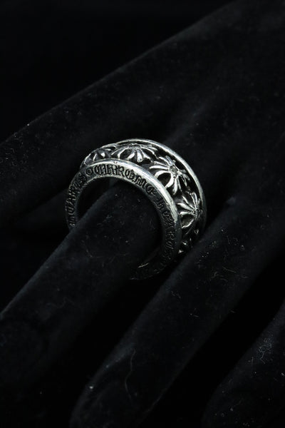 ***SOLD*** Authentic Chrome Hearts Spinner Ring in Sterling Silver with VS1 Diamonds on every Cross Size 9.5