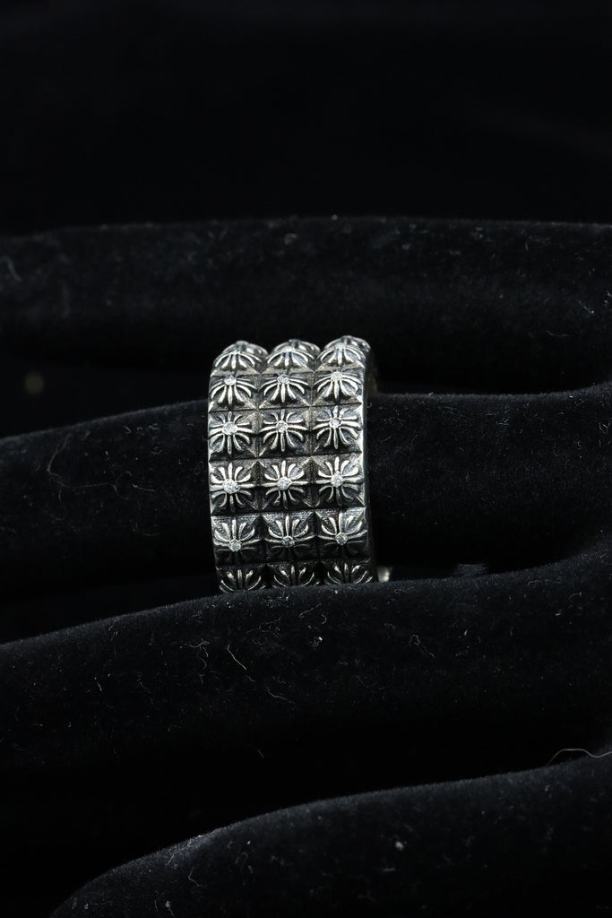 Authentic Chrome Hearts Pete Punk Triple Stack Ring in Sterling 